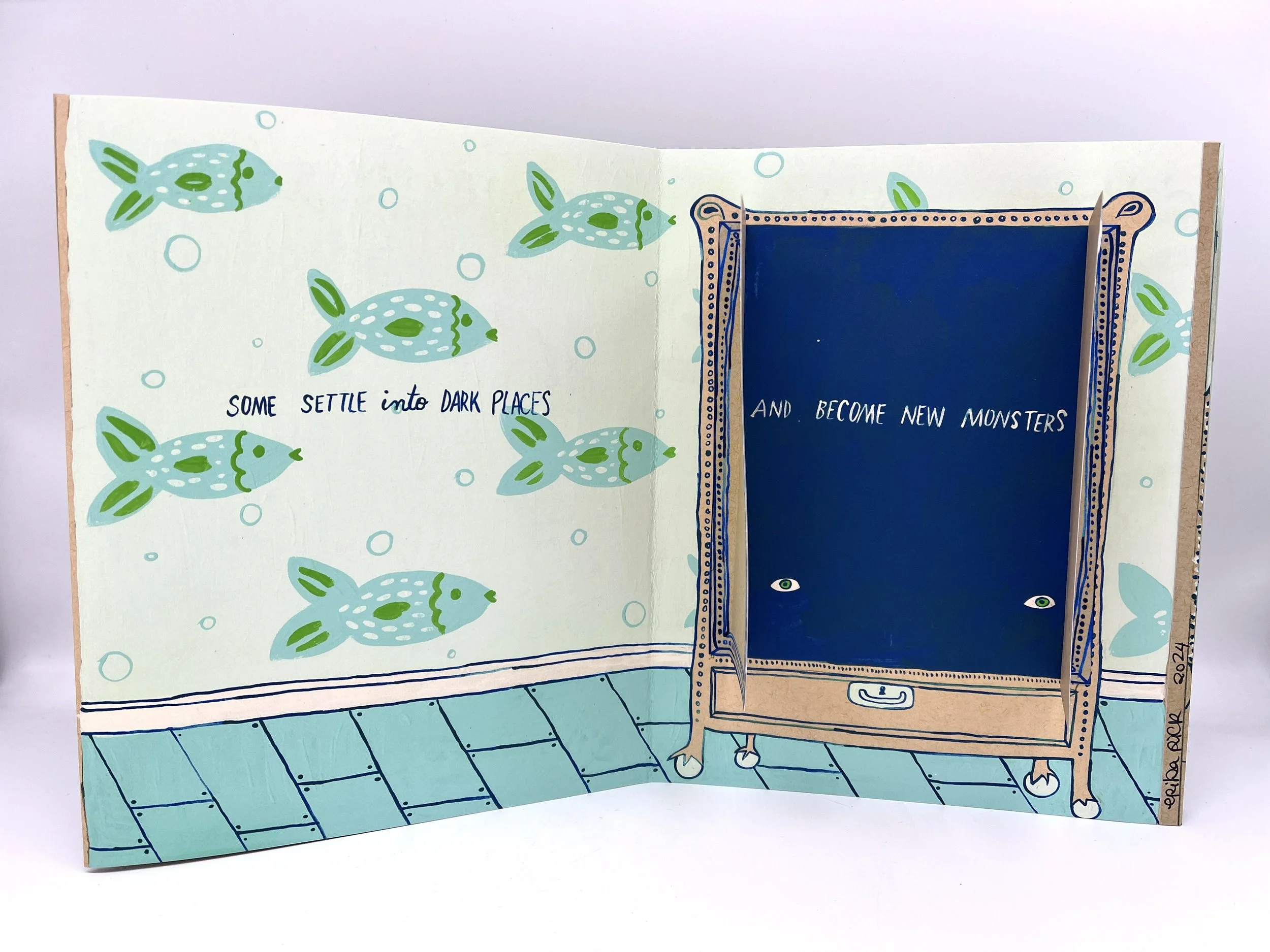 Sometimes There Are Stories - accordion folded pop up art zine